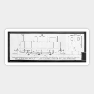 Blueprint of a steam locomotive Sticker